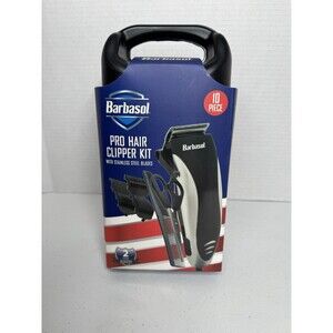 Barbasol Pro Hair Haircutting 10 Piece Kit Clippers Set Trimmer NEW Blades